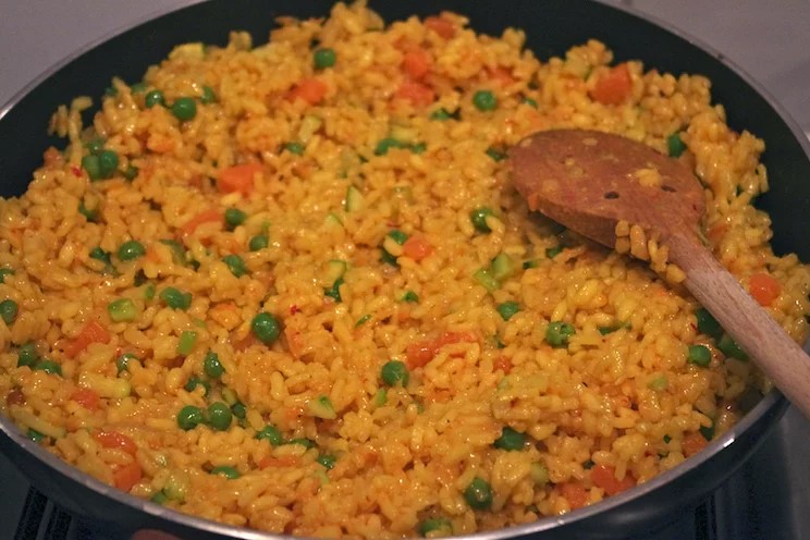 Riz safrané aux légumes